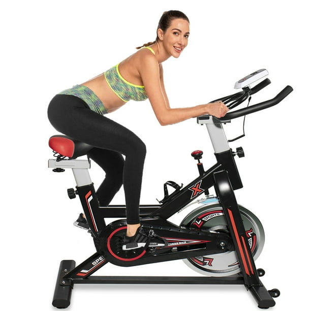 Indoor Exercise Bike Fitness Cardio Workout Machine Adjustable Resistance & Seat